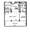 2 Bedroom 2 Bathroom 1388 square feet