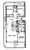 3 Bedroom 3 Bathroom 1801 square feet west end unit