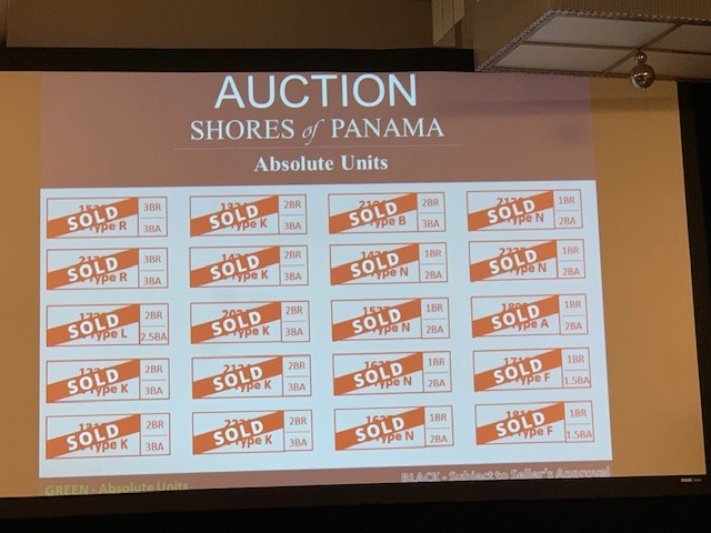 Auction Results for the Shores of Panama Condominium in 2019