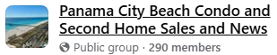 Panama City Beach Condo News Facebook Group