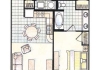 2 bedroom 2 bath 1074 square feet, wave floor plan