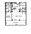 2 Bedroom 2 Bathroom 1388 square feet