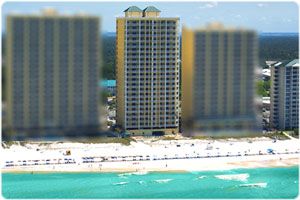 Ocean ritz is the center condominium between Ocean Villa and Tropic Winds in Panama City Beach.